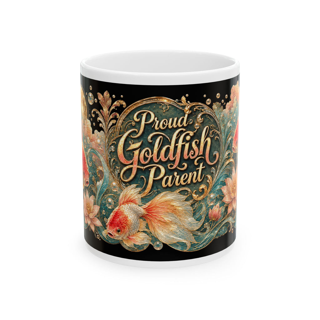 Proud Goldfish Parent Ceramic Mug — 11oz & 15oz Decorative Fish Lover Coffee Cup