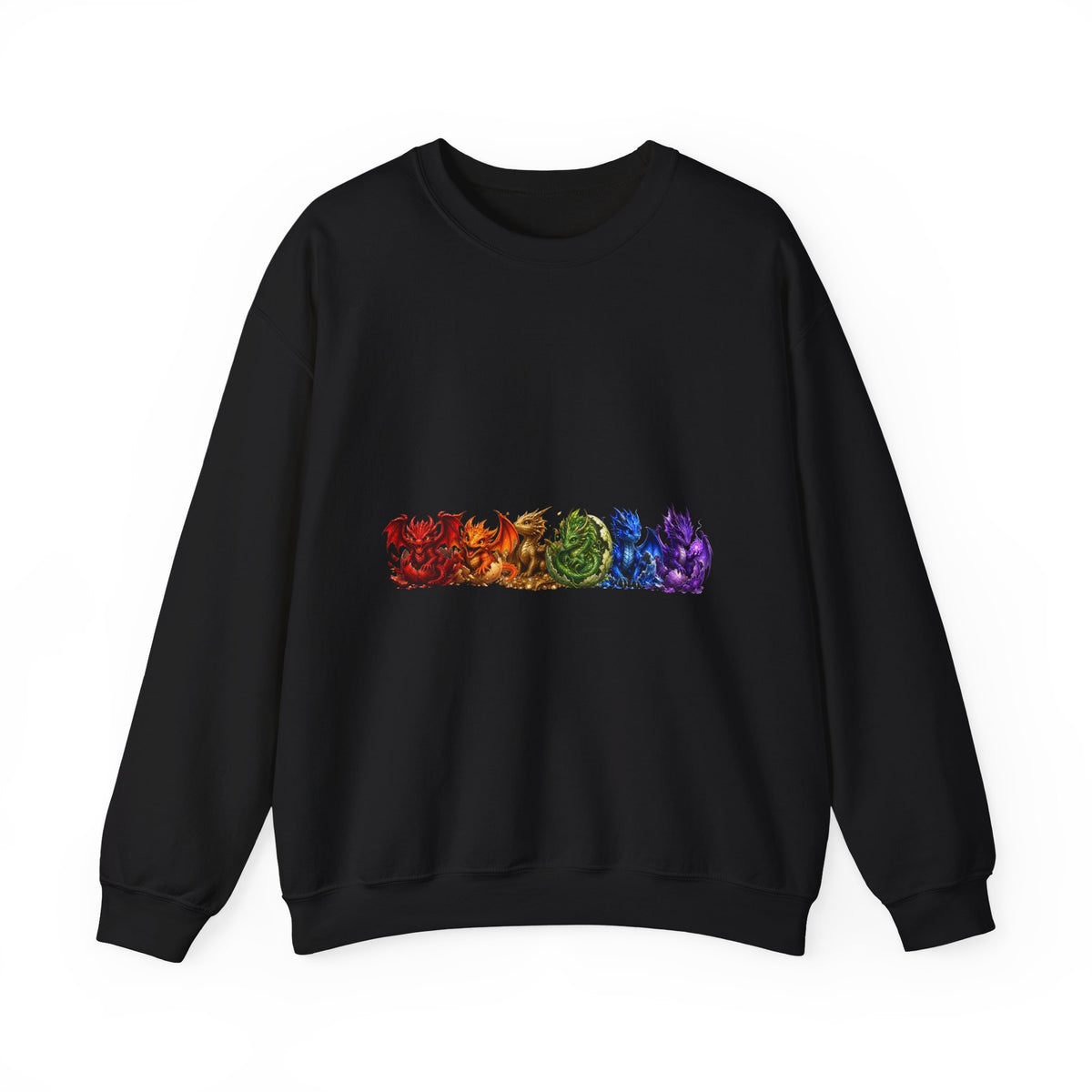 Rainbow Cat Crewneck Sweatshirt — Colorful Pride Cat Line Graphic