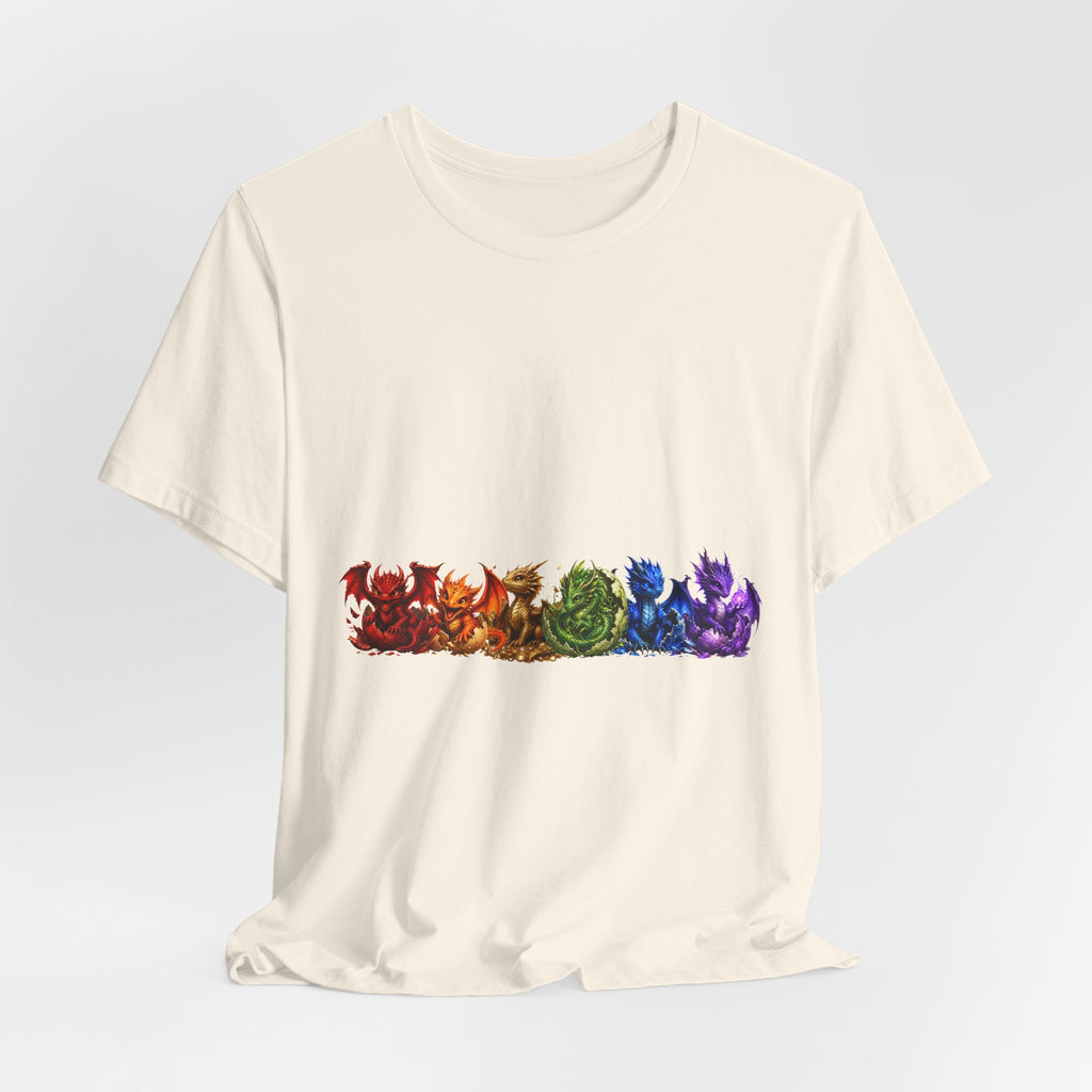 Rainbow Dragon Line Art T-Shirt
