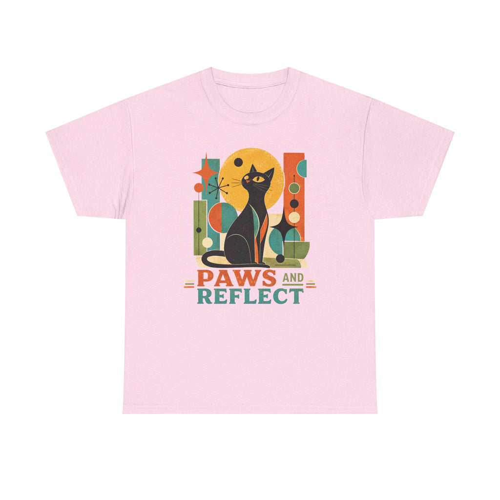 Paws and Reflect Cat T-Shirt. Mod Tangentsies Cat. Mood cat T-shirt