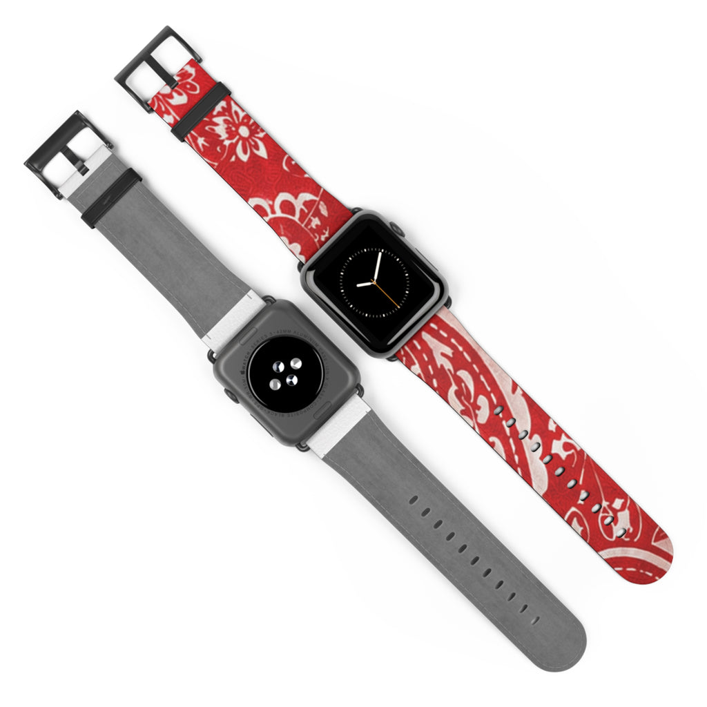 Red Bandana Pattern Watch Band — Hanky Code Style