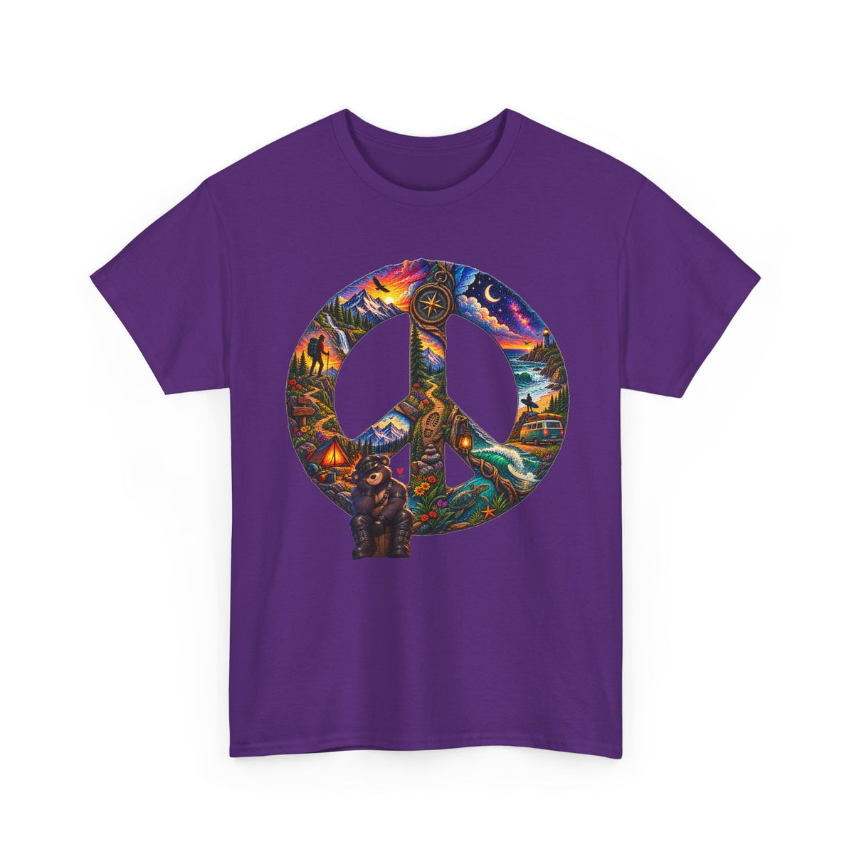 Peace Sign T‑Shirt — Psychedelic Nature Peace Symbol Tee
