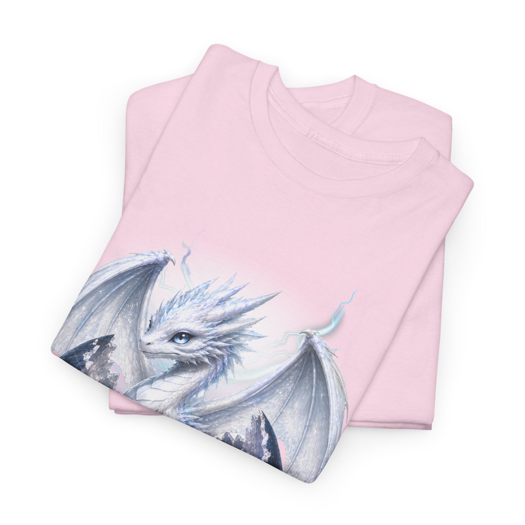 White Ice Dragon T-Shirt — Fantasy Dragon Tee for Fans & Cosplay