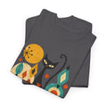 Feline Fine Retro Cat T-Shirt — Mid Century Modern Cat Lover Tee. Tangentsies Mod Cat T-shirt