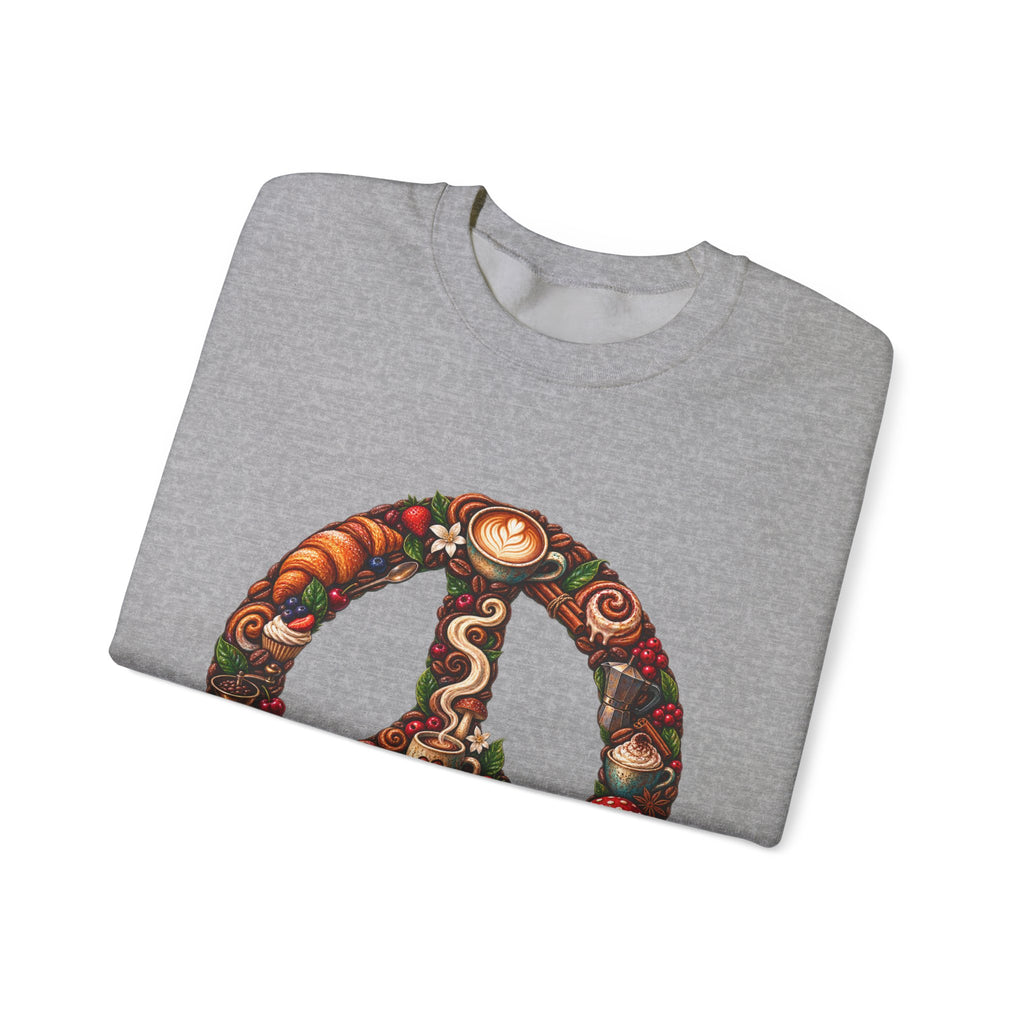 Peace Sign Floral Sweatshirt — Boho Vintage Peace Symbol Crewneck