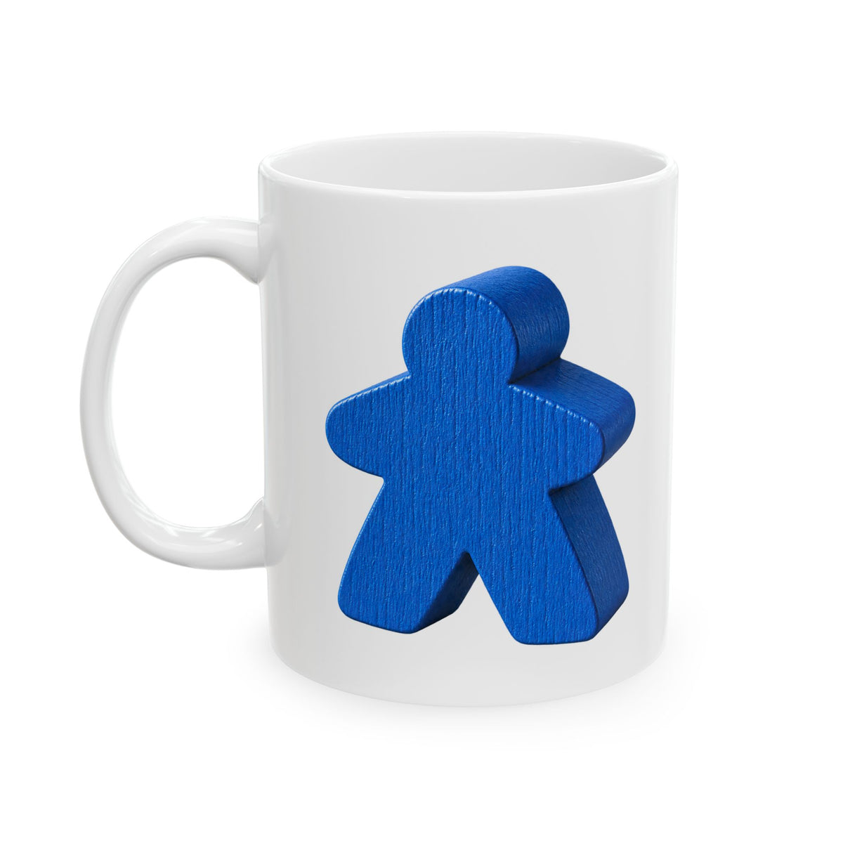 Blue Face Profile Ceramic Mug — Minimalist Abstract Art Coffee Cup (11oz, 15oz)