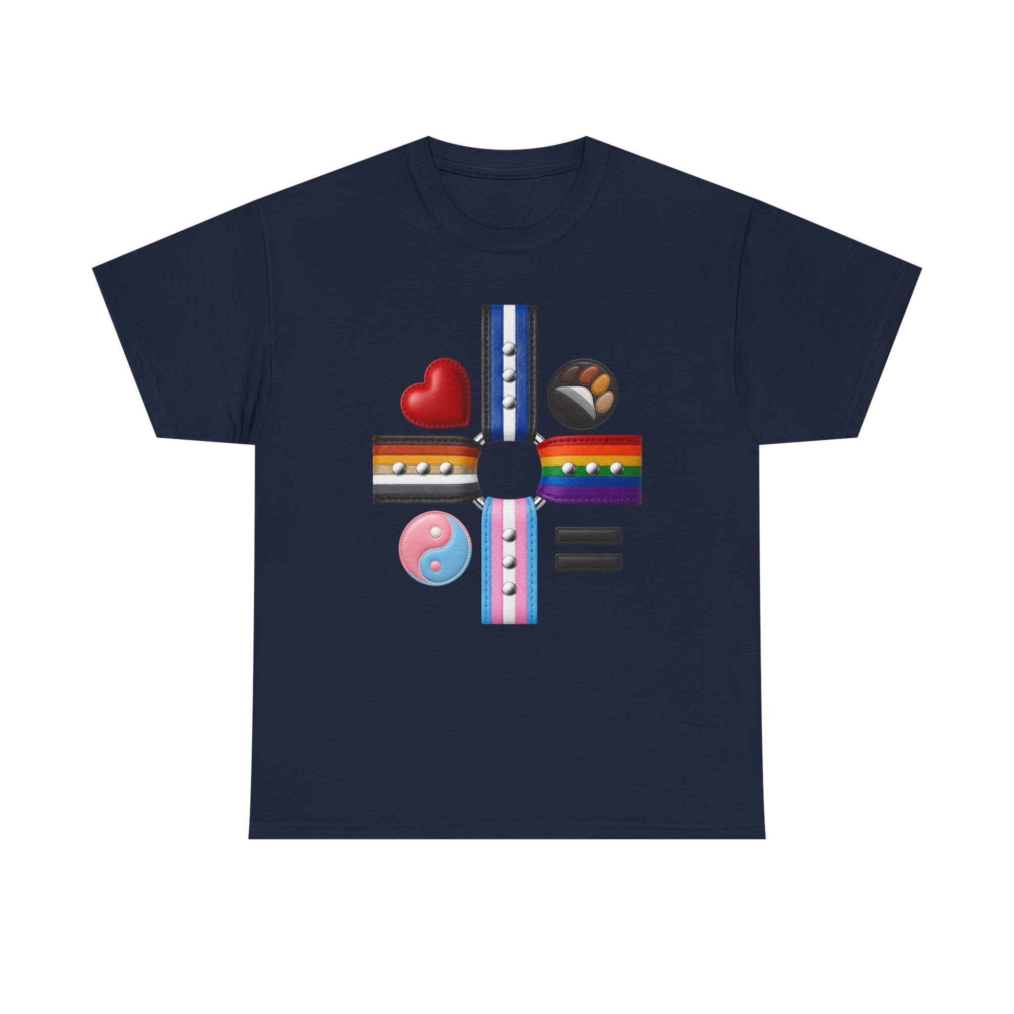 Equality Love Pride T-Shirt — Inclusive LGBTQ+ Flag Heart Design