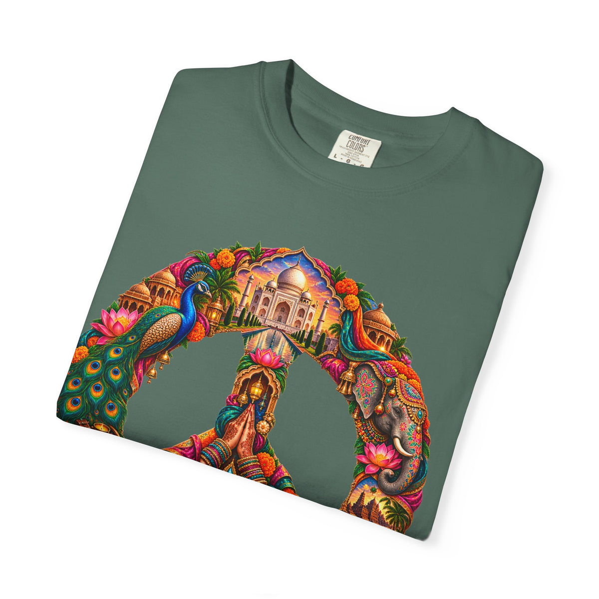 Peace Sign Floral T-Shirt — Colorful Boho Hippie Graphic Tee