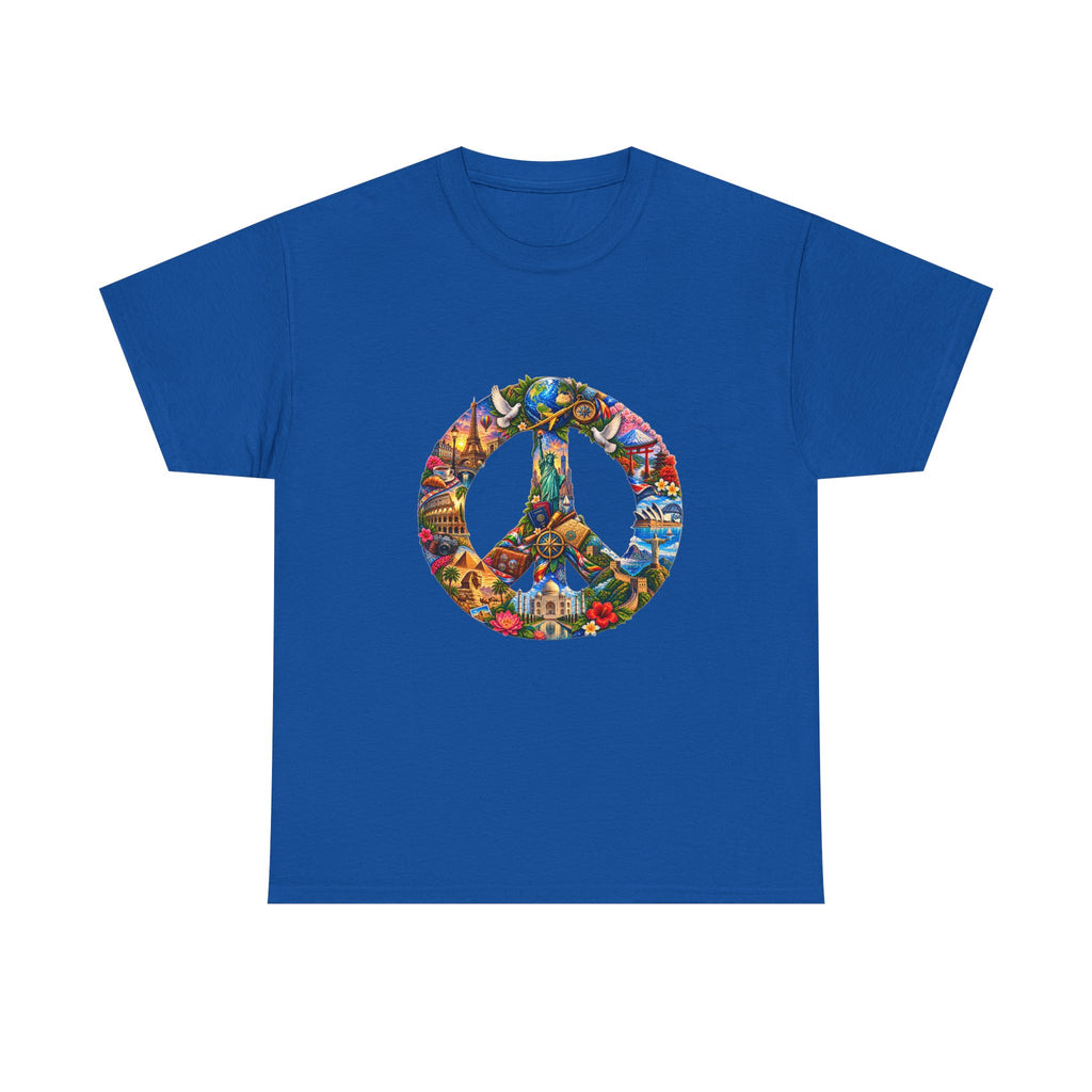 Peace Sign Graphic Tee — Colorful Psychedelic Peace Symbol T-Shirt. World Peace shirt