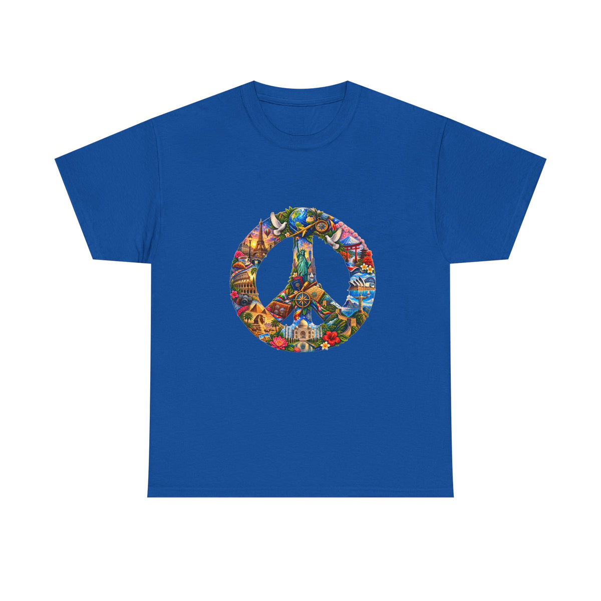 Peace Sign Graphic Tee — Colorful Psychedelic Peace Symbol T-Shirt. World Peace shirt