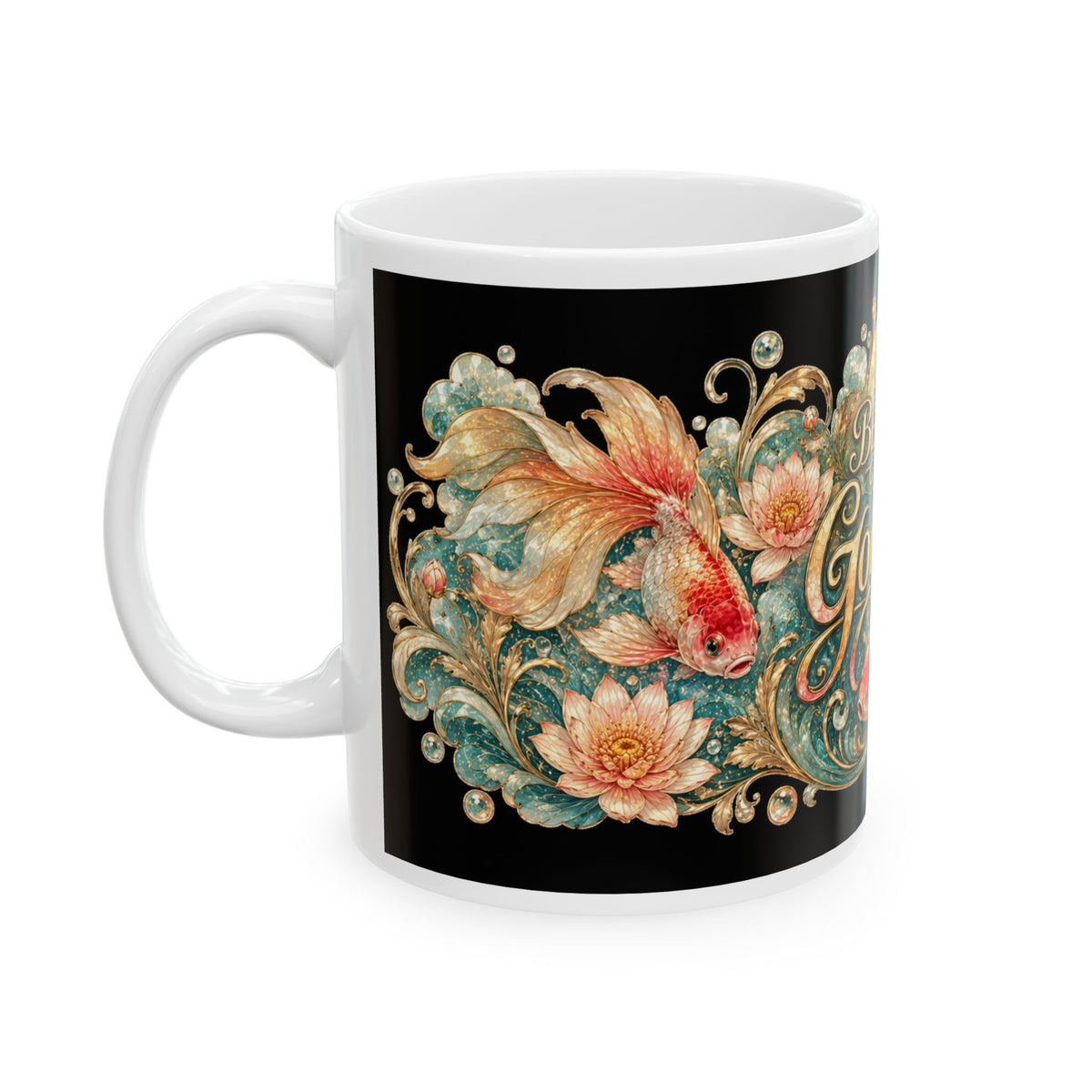 Goldfish Ceramic Mug – 'Be A Goldfish' Inspirational Coffee Cup