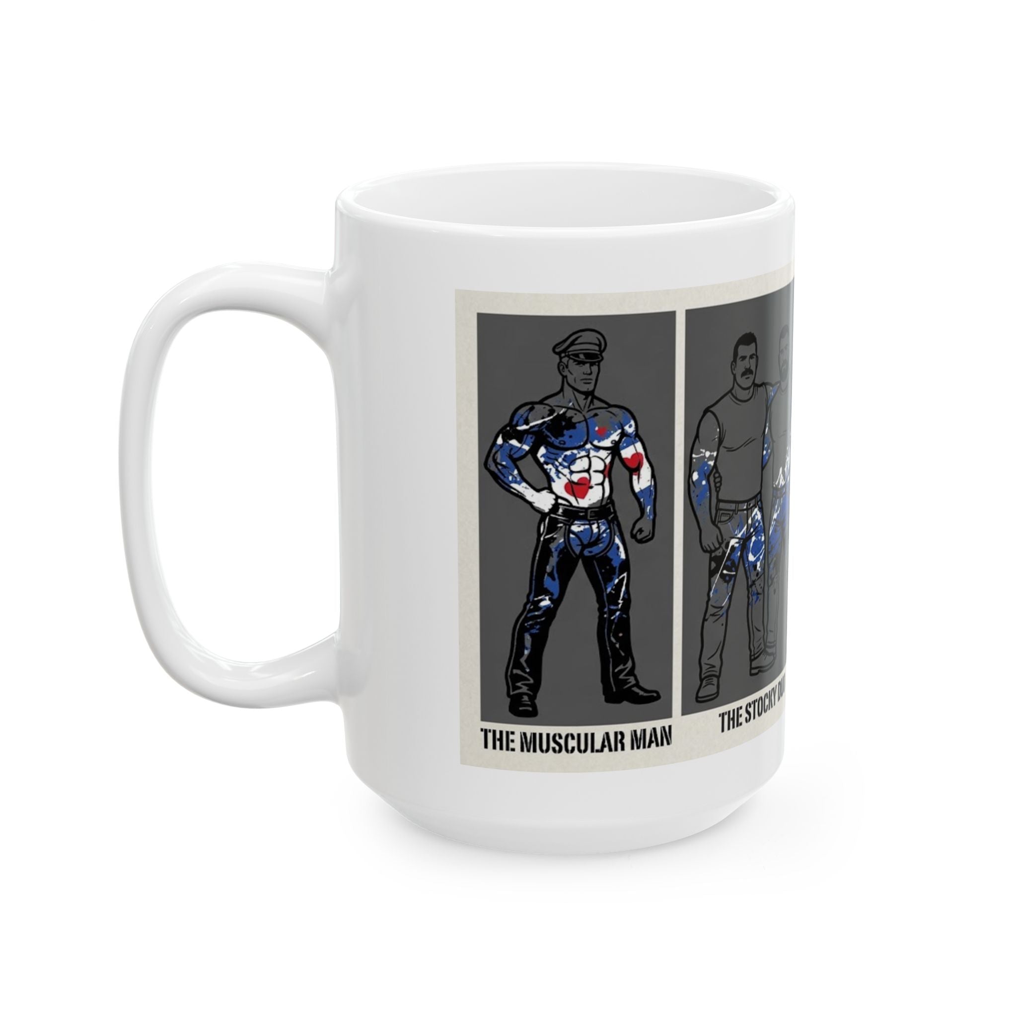 Wrestler Evolution Ceramic Mug — 'The Stocky Duo' & 'The Burly Man' Illustrated Coffee Cup (11oz/15oz)