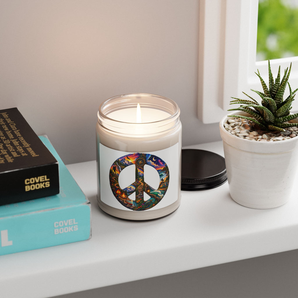 9oz Soy Candle — Peace Sign Nature Art Scented Candle