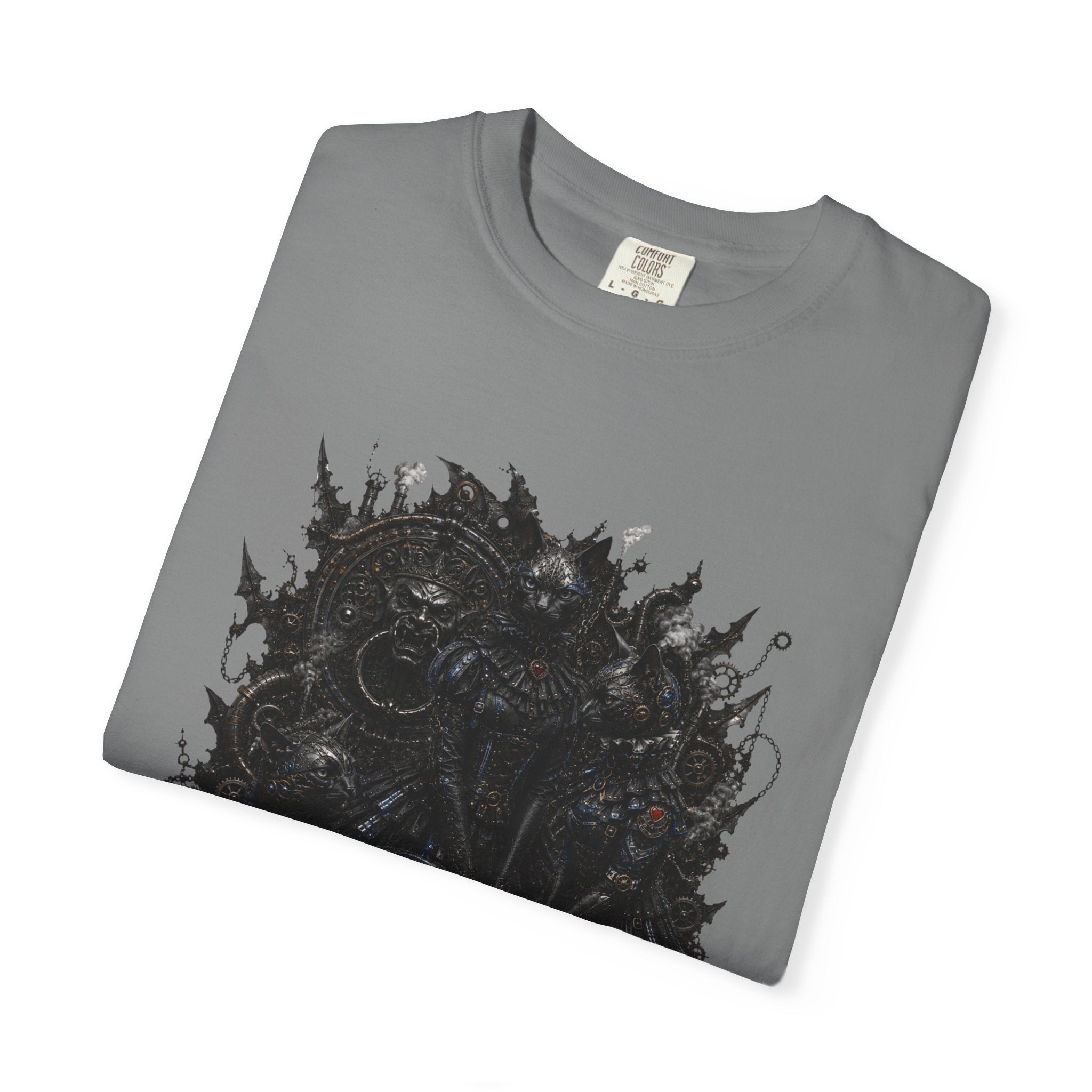 Floral Noir Graphic T-Shirt. Temple Cats. Cat people shirt. IYKYK shirt. Black cats. Steampunk cats shirt. Gothis Cats t-shirt.