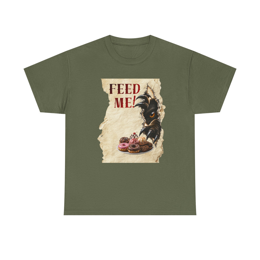 Funny Hangry feed me shirt. Hungry beast breaking out for sweets