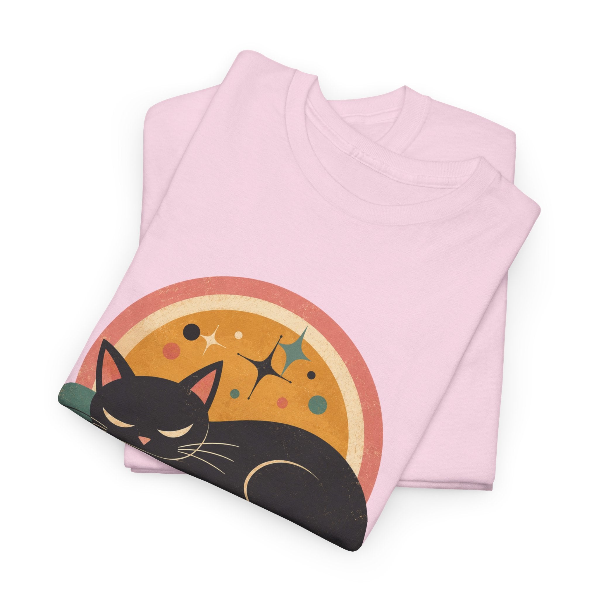 Nap Queen T-Shirt – Cute Sleeping Cat Graphic Tee. Tangentsies Mod Cat t-shirt designs