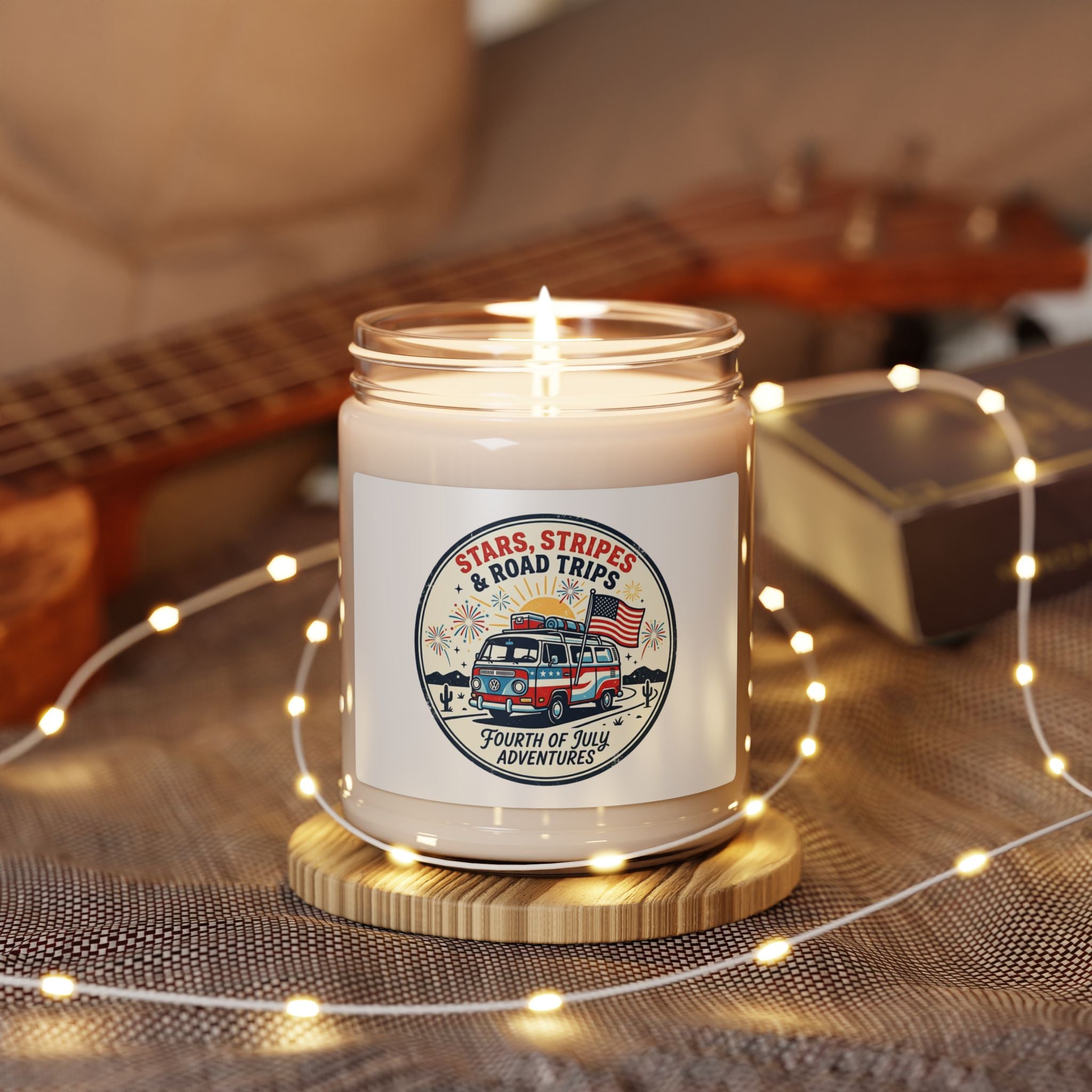 Stars Stripes & Road Trips Soy Candle | 4th of July Americana, Vintage USA