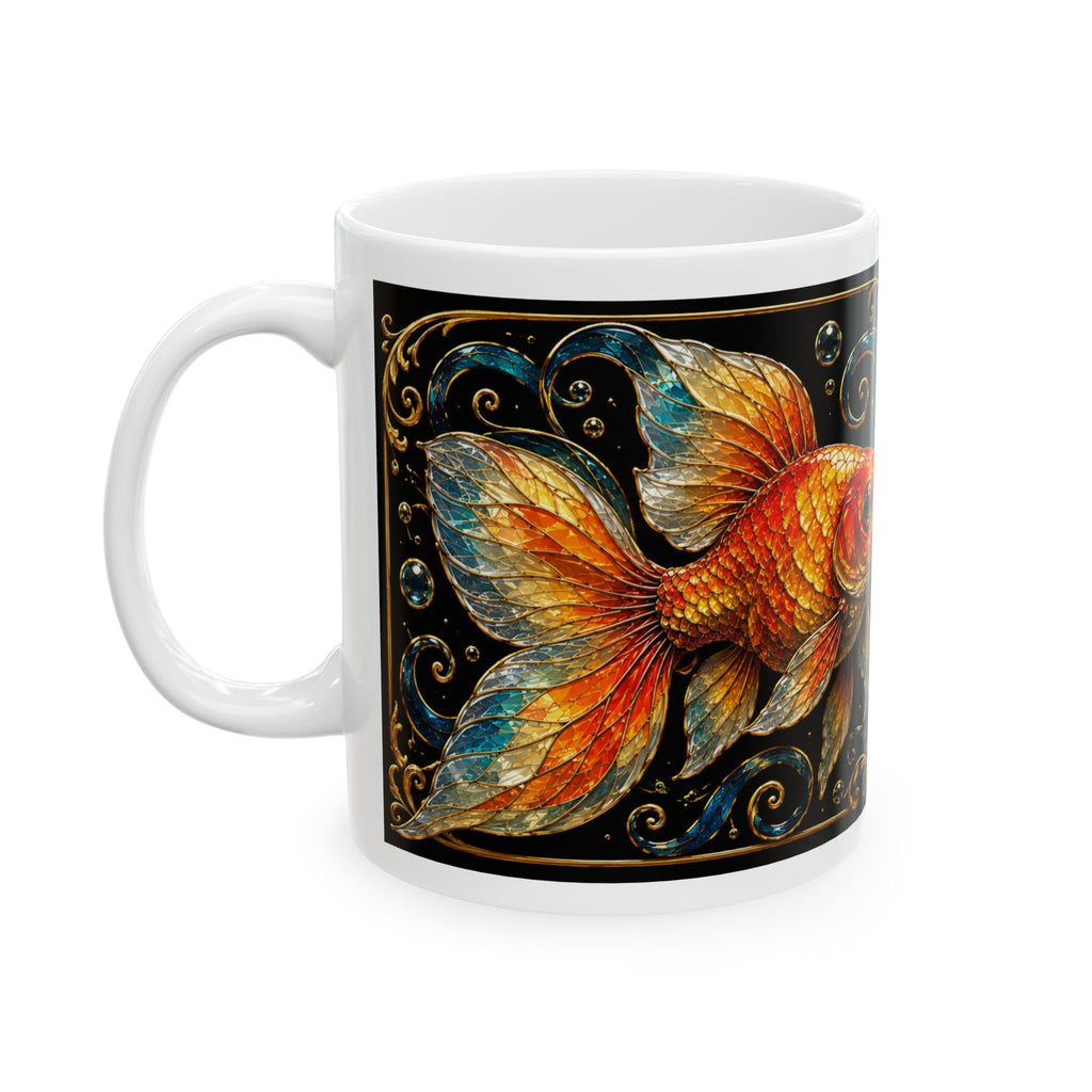 Proud Goldfish Parents Ceramic Mug — 'Proud Goldfish' Illustrated Coffee Cup