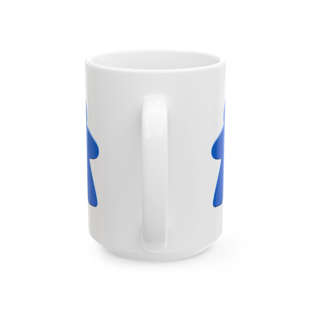 Blue Face Profile Ceramic Mug — Minimalist Abstract Art Coffee Cup (11oz, 15oz)