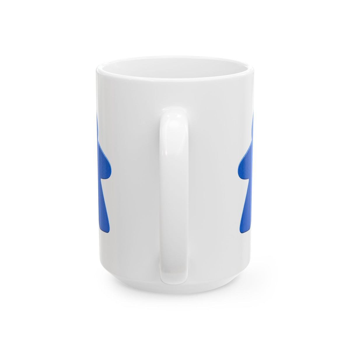 Blue Face Profile Ceramic Mug — Minimalist Abstract Art Coffee Cup (11oz, 15oz)