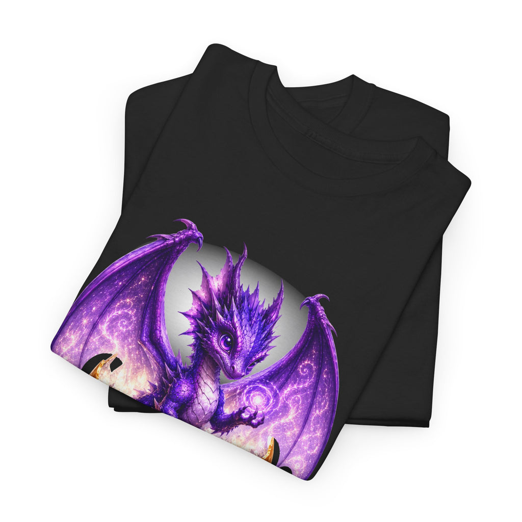 Purple Dragon Hatching Tee — Fantasy Baby Dragon T-Shirt