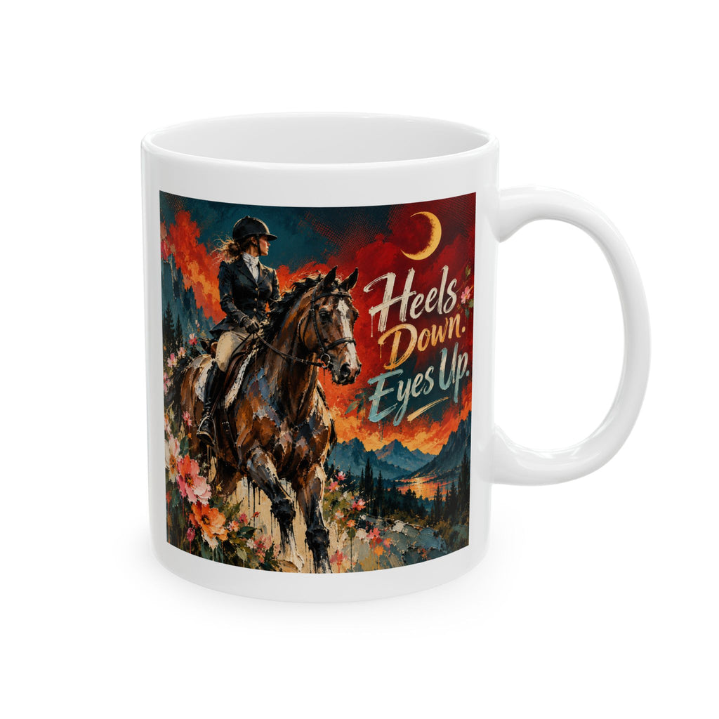 Horse Lover Coffee Mug – Equestrian Art Mug with Jewel Tone Horse Painting