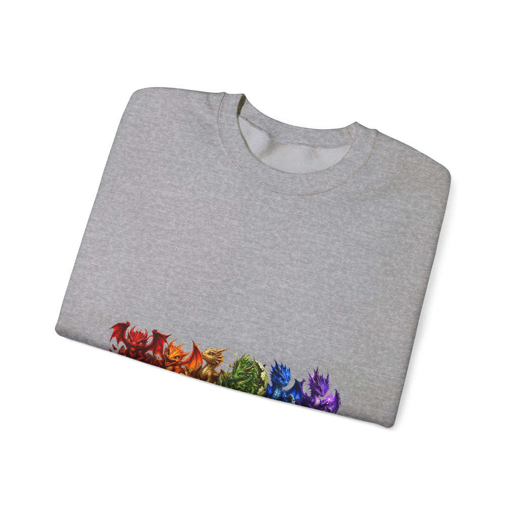 Rainbow Cat Crewneck Sweatshirt — Colorful Pride Cat Line Graphic