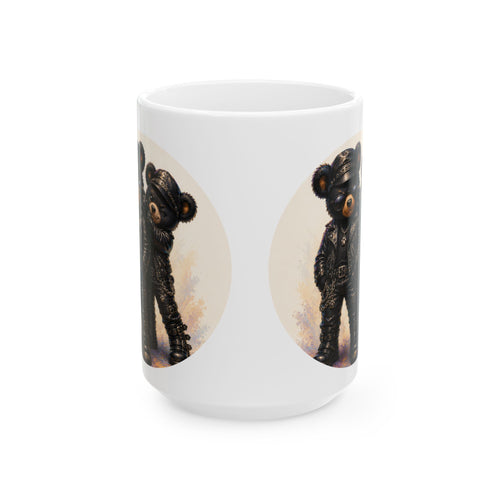 Bear Astronaut Ceramic Mug – Cute Vintage Space Teddy Coffee Cup (11oz, 15oz)