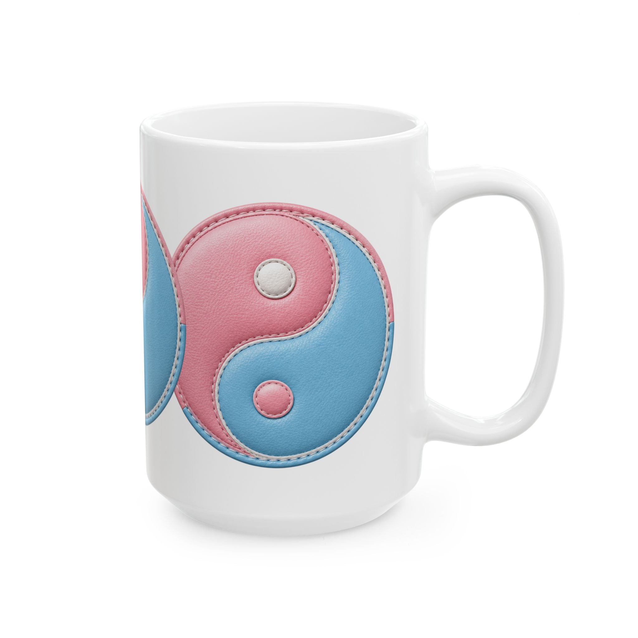 Pastel Yin Yang Ceramic Mug – Pink & Blue Harmony Coffee Cup (11oz/15oz)