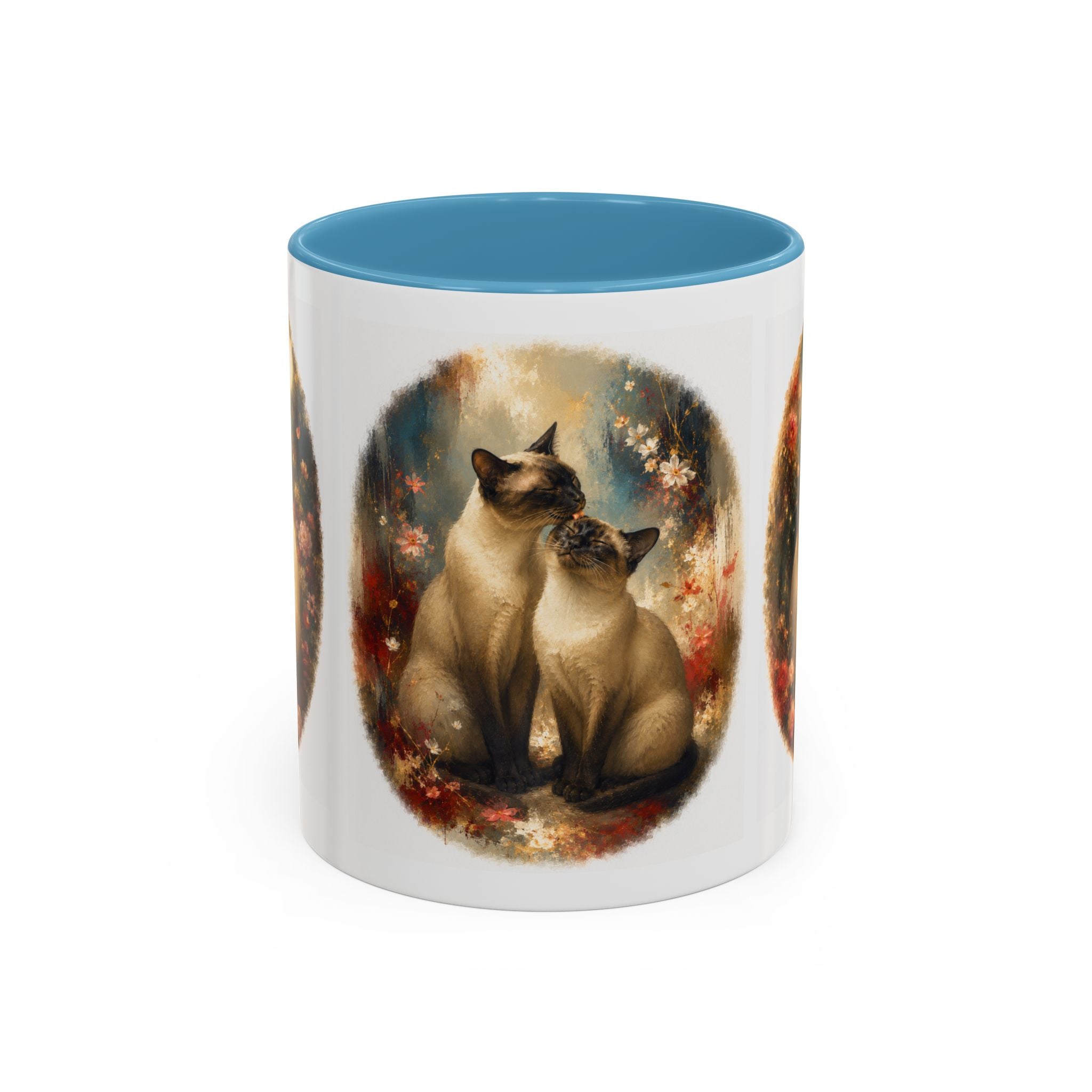 Siamese Cats Coffee Mug — Romantic Moonlit Cat Art Accent Mug (11/15oz)