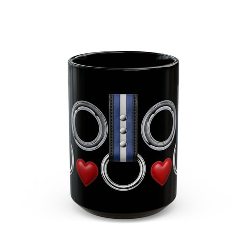 Bondage Collar & Heart Black Mug – Kink Pride Coffee Cup
