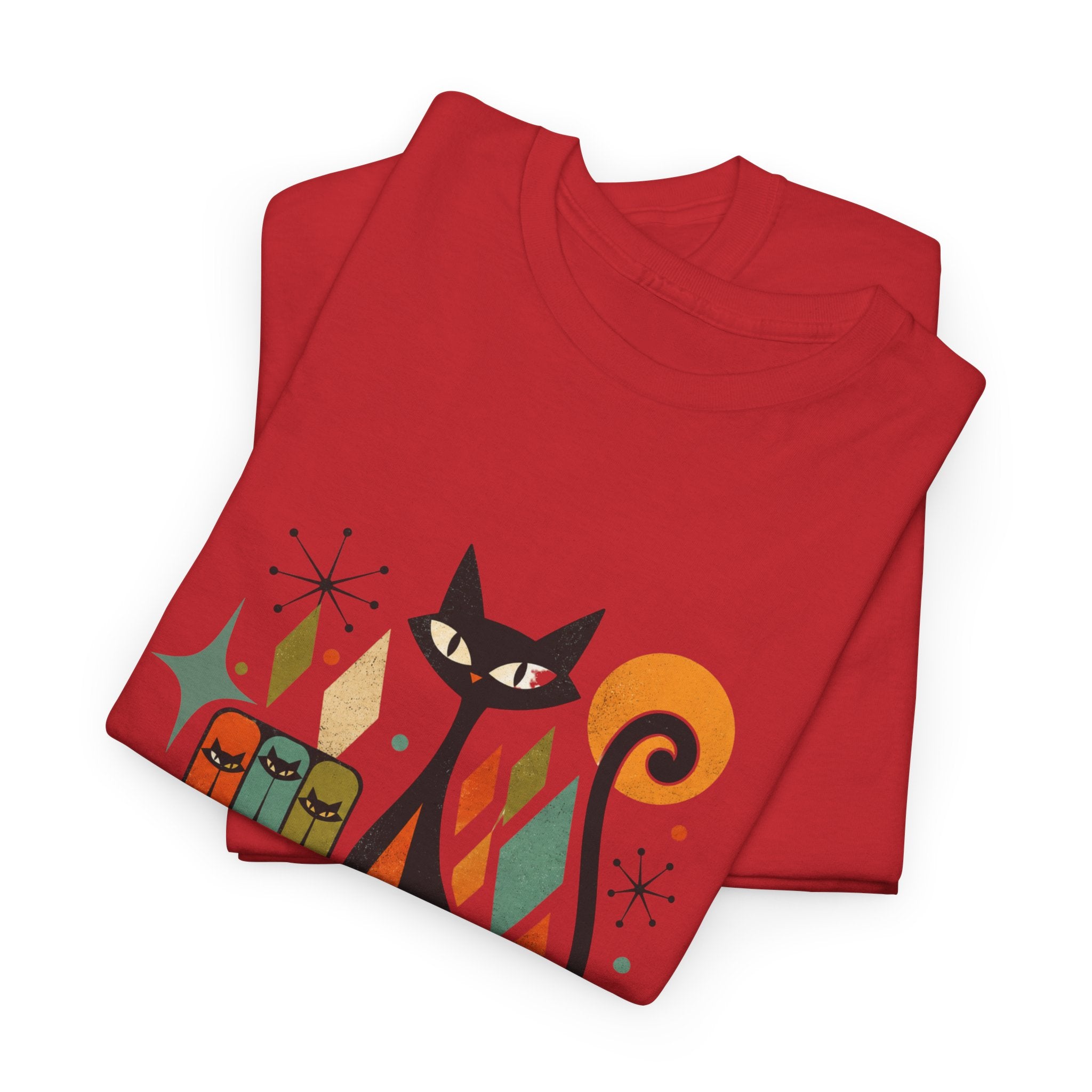 Cat T-Shirt — "Cattitude Over Everything" Retro Mid-Century Cat Tee