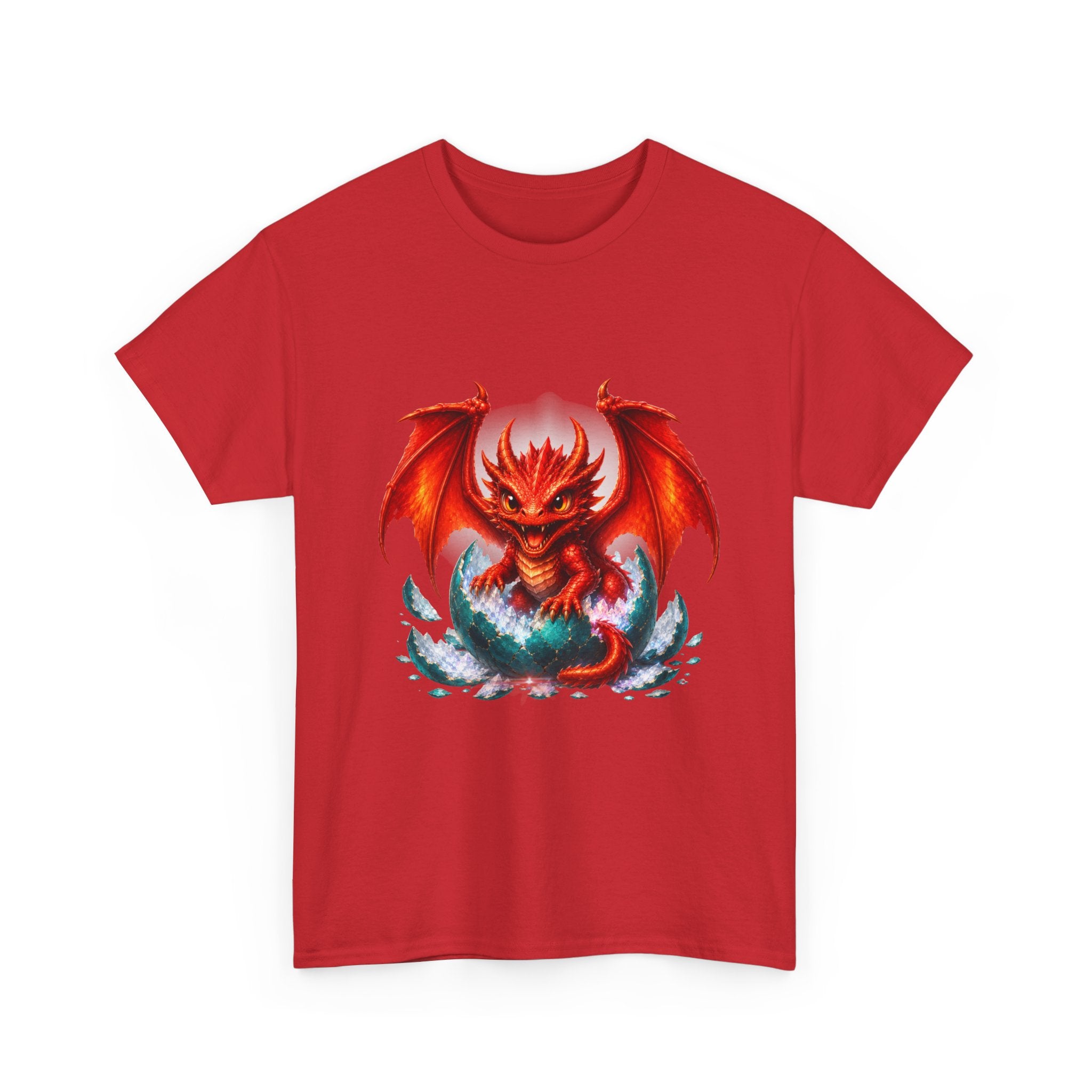 Dragon Hatchling T-Shirt — Cute Red Dragon Hatching Design