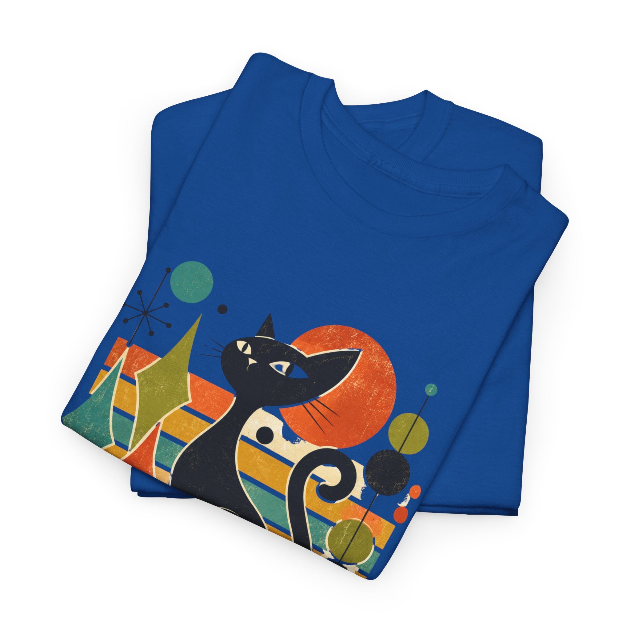 Cat T-Shirt — "Meow or Never" Retro Cat Graphic Tee. Tangentsies Cat Mod t=shirt