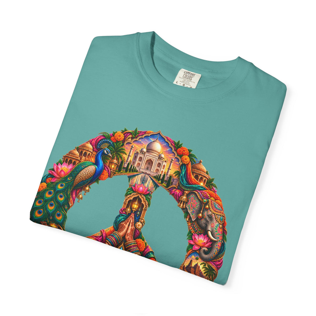 Peace Sign Floral T-Shirt — Colorful Boho Hippie Graphic Tee