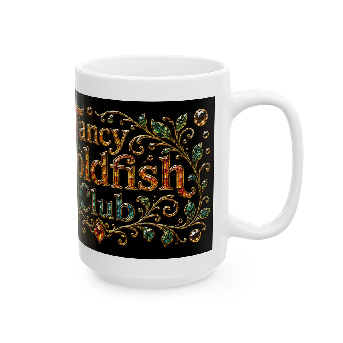Fancy Goldfish Club Ceramic Mug — Sparkling Goldfish Coffee Cup (11oz & 15oz)
