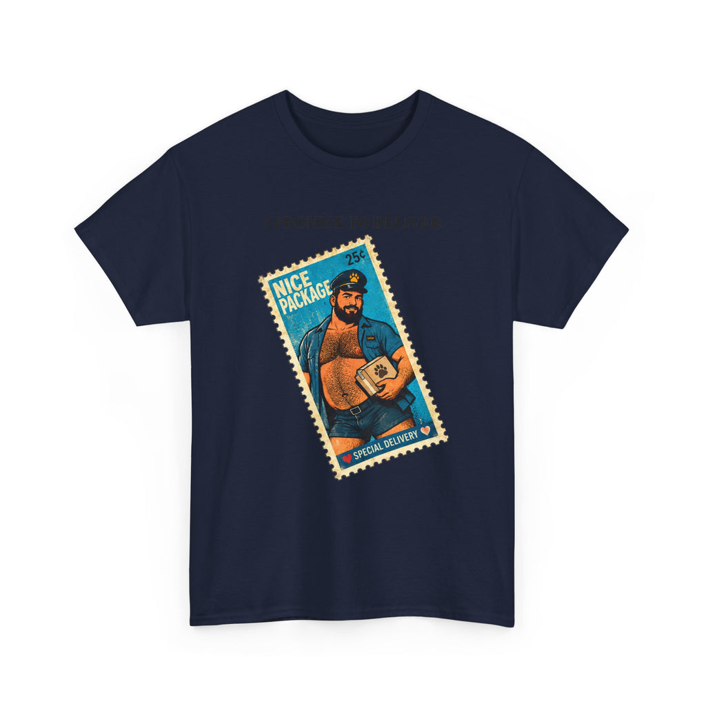 Gay Bear Shirt – Vintage Bear Pride Pin-Up T-Shirt, Retro Postage Stamp Art, LGBTQ Bear Culture Tee.