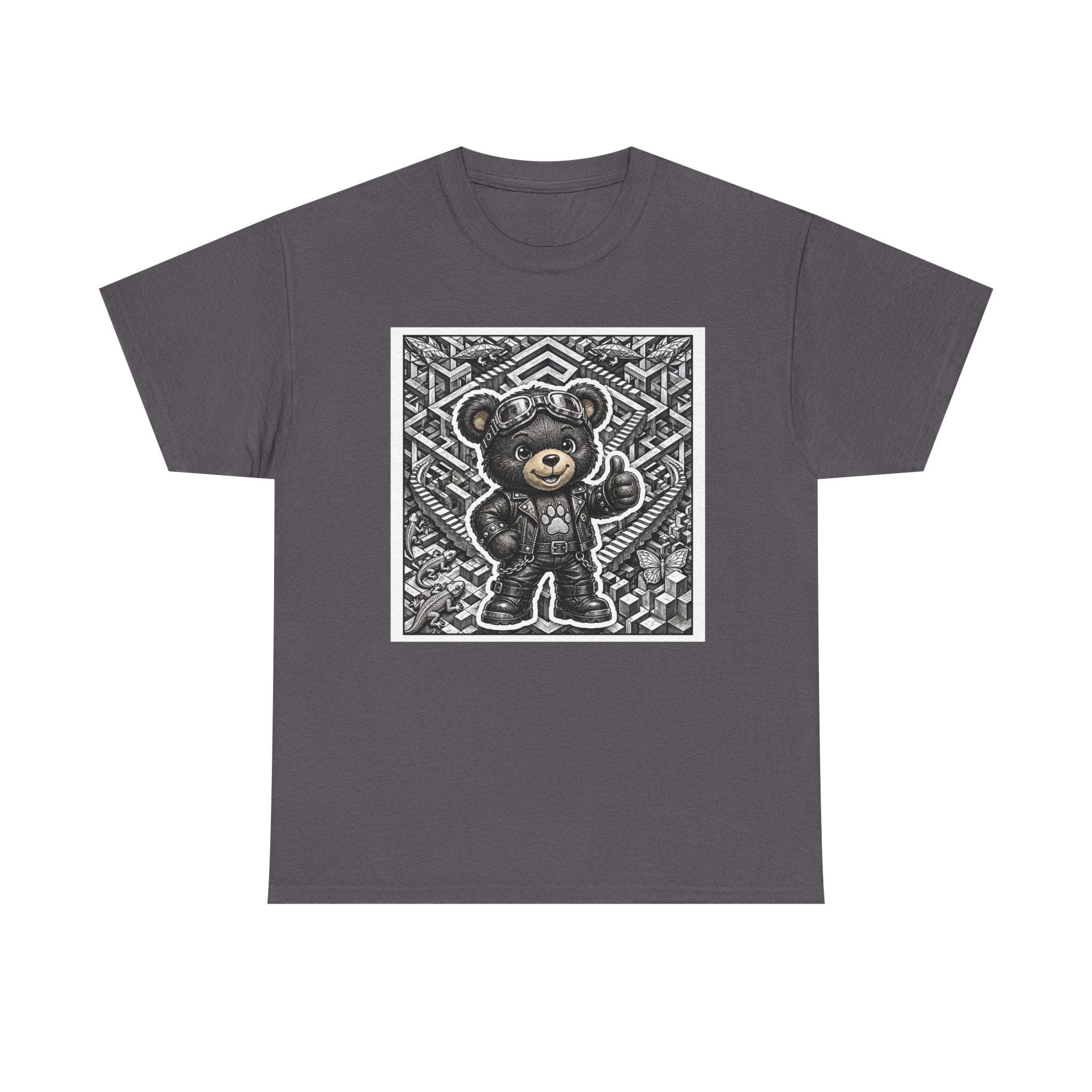 Bear Graphic T-Shirt — Streetwear Teddy Bear Design. Geometric puzzle bear shirt