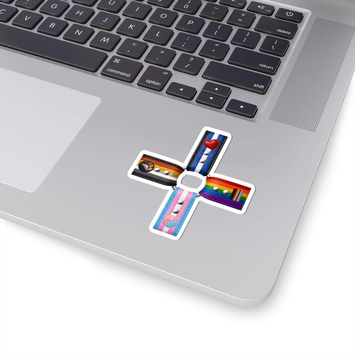 Pride Flag Cross Sticker — LGBTQA+ Inclusive Kiss-Cut Sticker Pack