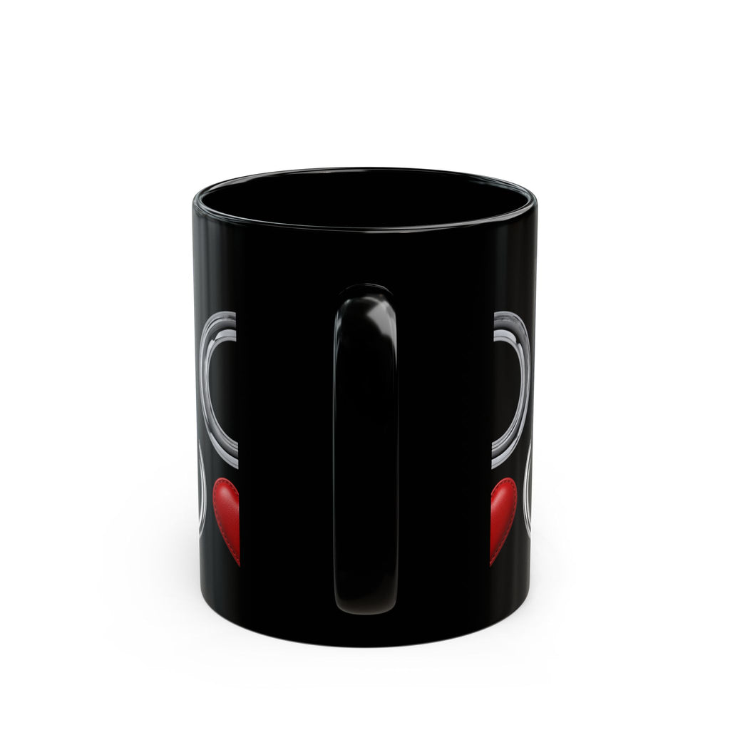 Bondage Collar & Heart Black Mug – Kink Pride Coffee Cup