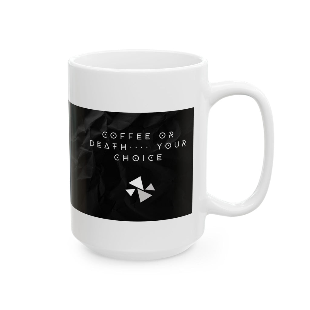 Coffee Ceramic Mug — Minimal Neutral Quote Design (11oz & 15oz)