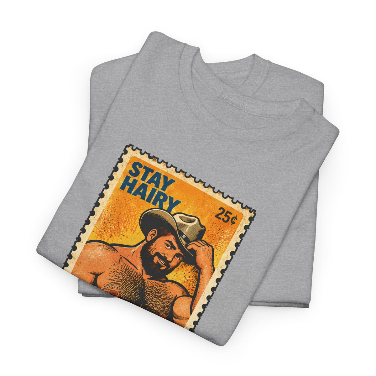 Gay Bear Shirt – Vintage Bear Pride Pin-Up T-Shirt, Retro Postage Stamp Art, LGBTQ Bear Culture Tee, Fur Ever