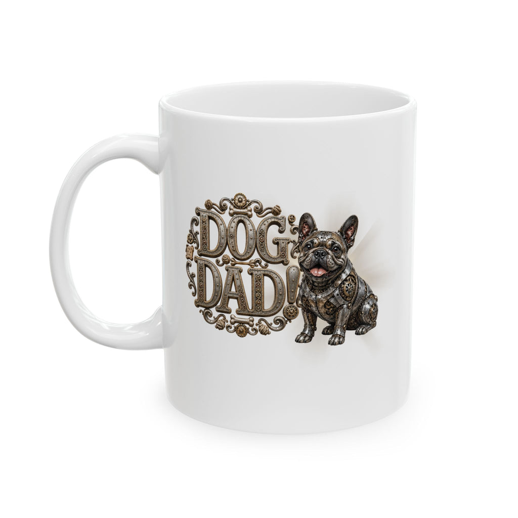 Ceramic Mug - 'Dog Dad' Vintage Emblem Coffee Cup (11oz, 15oz) Dog Lover. Dog Dad Gift. Dog mug.