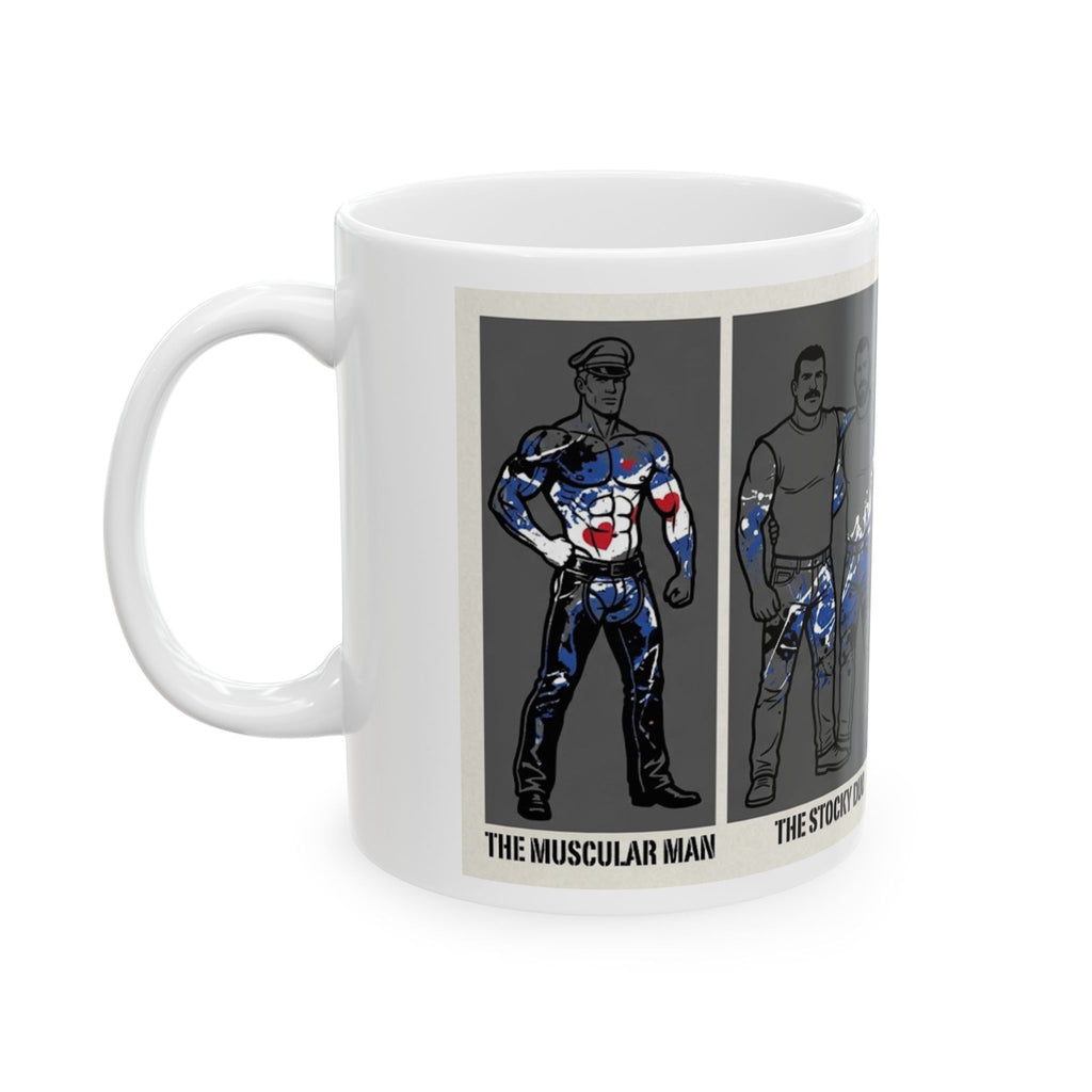Wrestler Evolution Ceramic Mug — 'The Stocky Duo' & 'The Burly Man' Illustrated Coffee Cup (11oz/15oz)