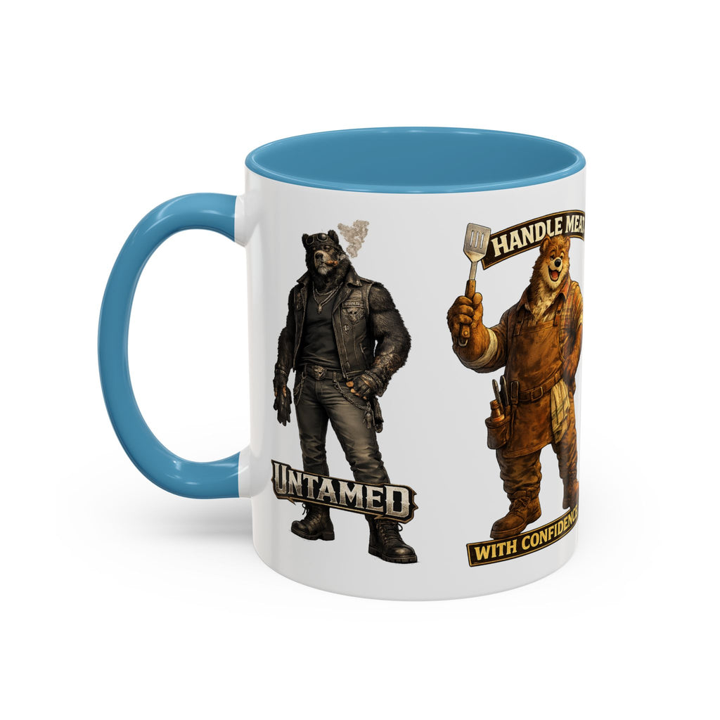 Handy Bear Mechanics Coffee Mug — "I Fix Things, Want a Tune-Up?" Accent Ceramic Mug