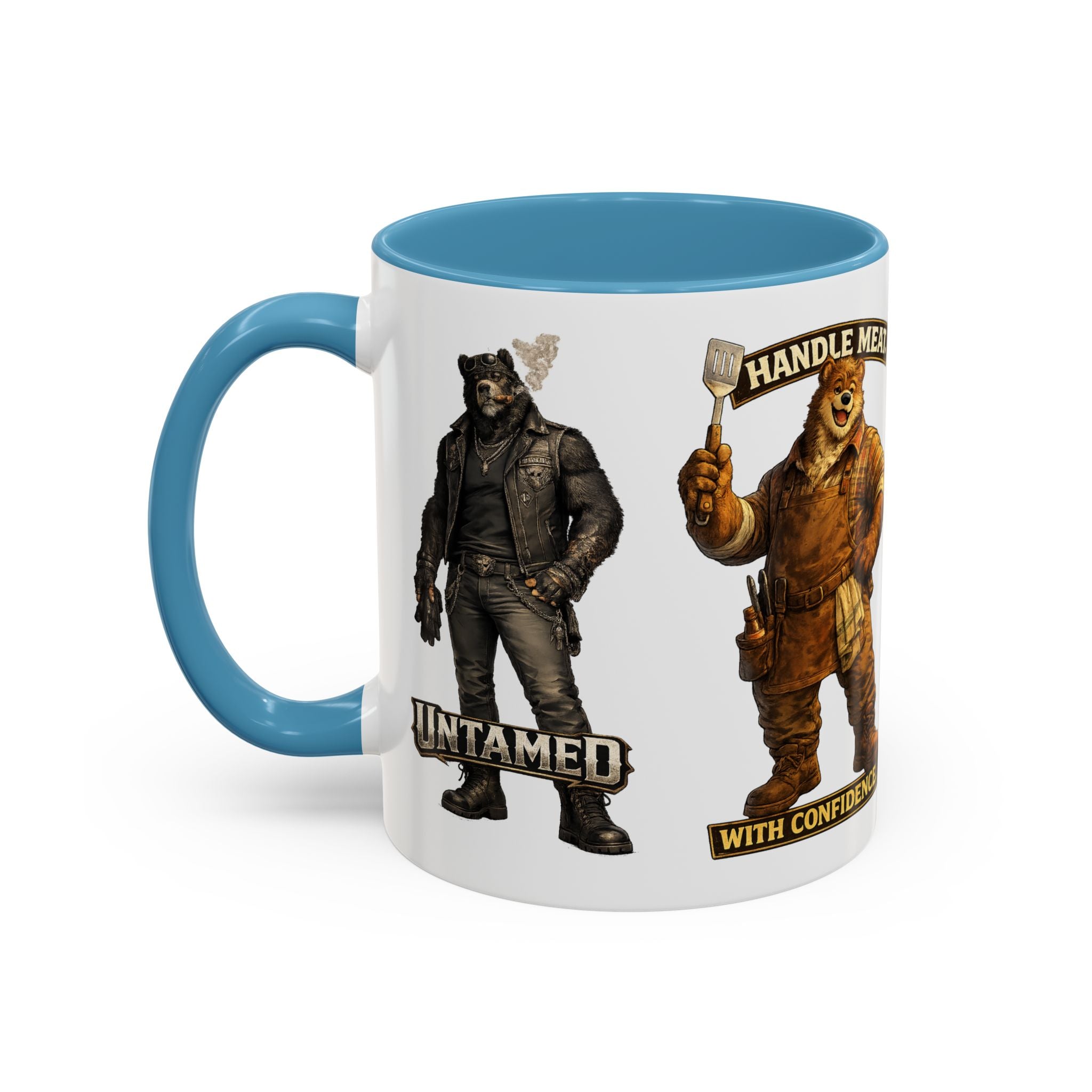 Handy Bear Mechanics Coffee Mug — "I Fix Things, Want a Tune-Up?" Accent Ceramic Mug