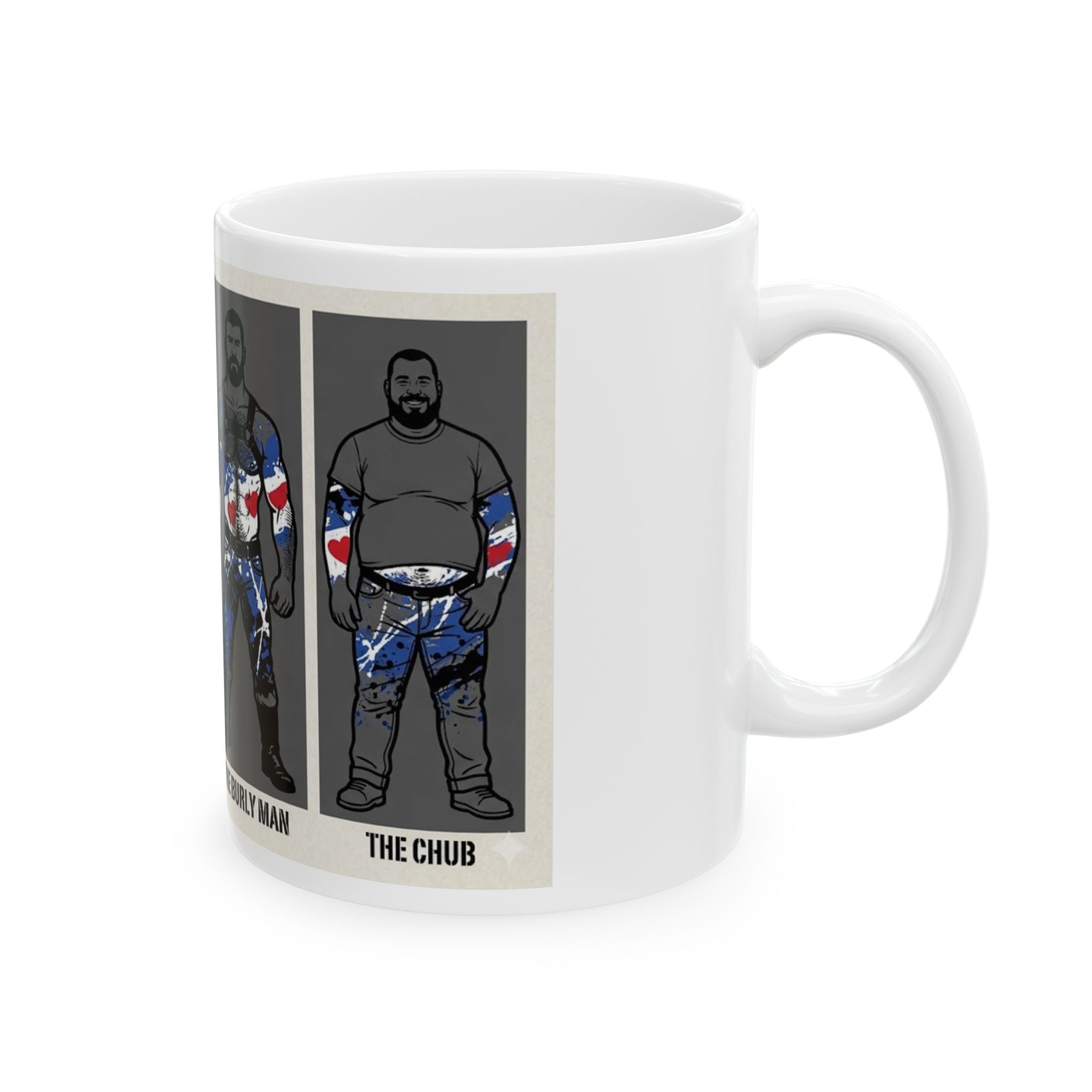 Wrestler Evolution Ceramic Mug — 'The Stocky Duo' & 'The Burly Man' Illustrated Coffee Cup (11oz/15oz)