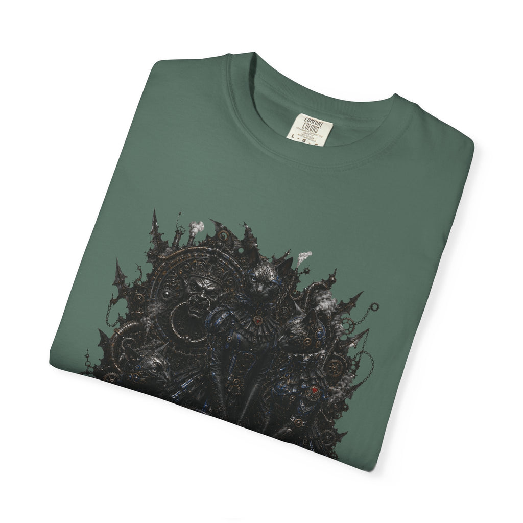 Floral Noir Graphic T-Shirt. Temple Cats. Cat people shirt. IYKYK shirt. Black cats. Steampunk cats shirt. Gothis Cats t-shirt.