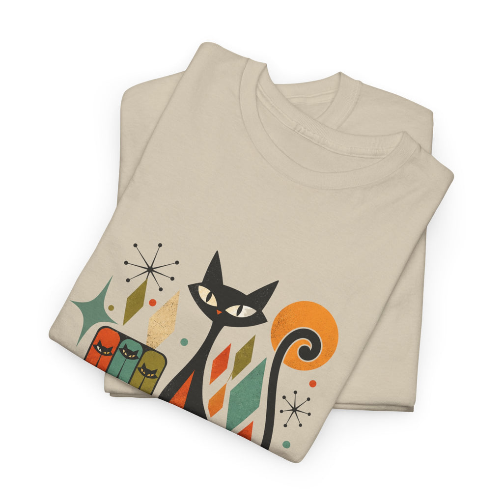 Cat T-Shirt — "Cattitude Over Everything" Retro Mid-Century Cat Tee