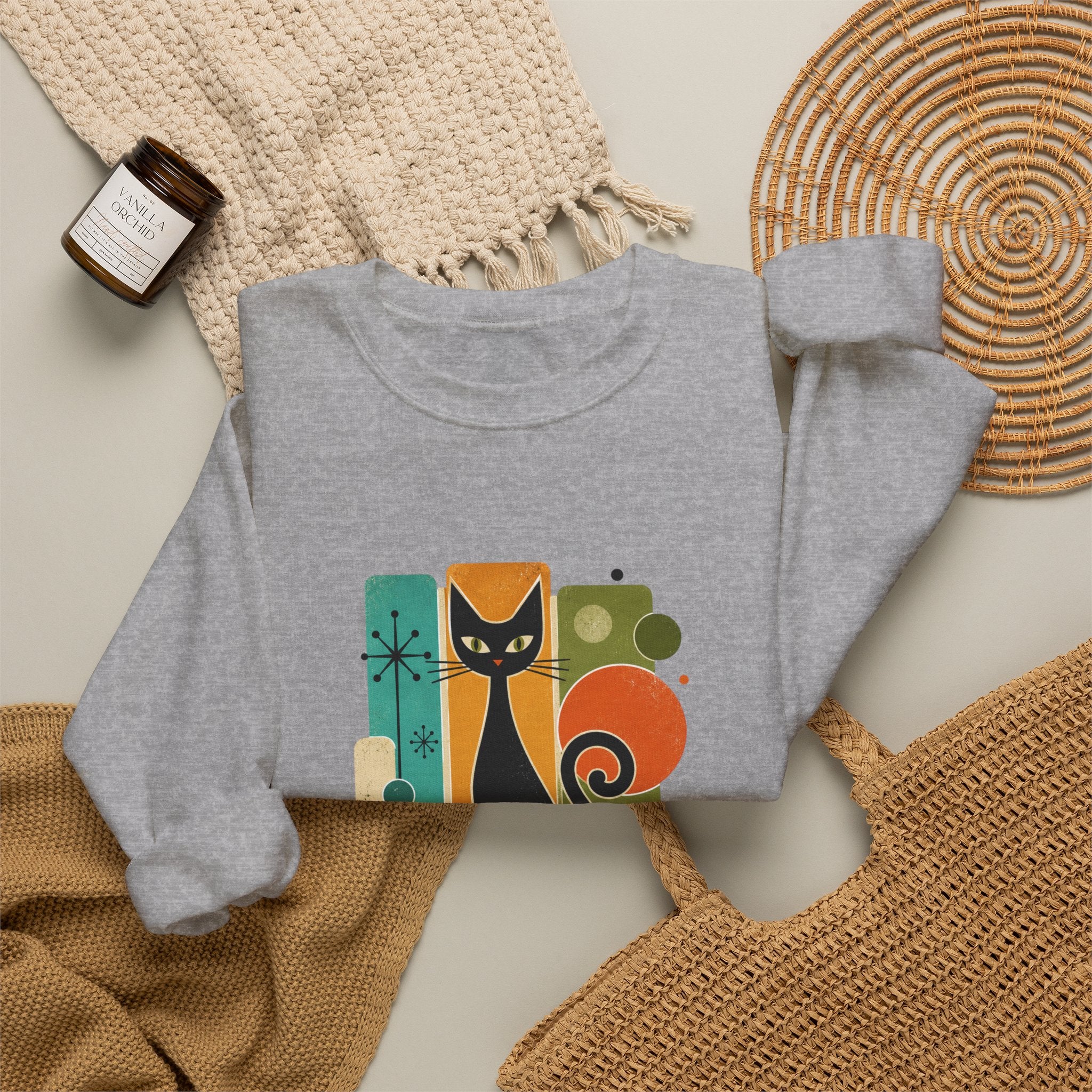 Meowdel Citizen Sweatshirt — Retro Cat Graphic Crewneck